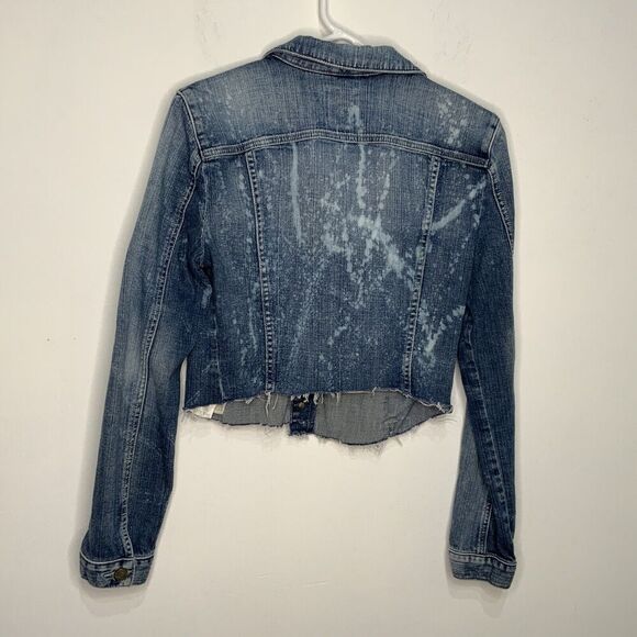Guess Women's Jean Jacket Distressed Blue Size Medium - Picture 5 of 6